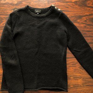 A.P.C. black wool sailor/nautical sweater